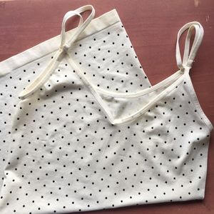 Stretchy off white tank with adjustable straps